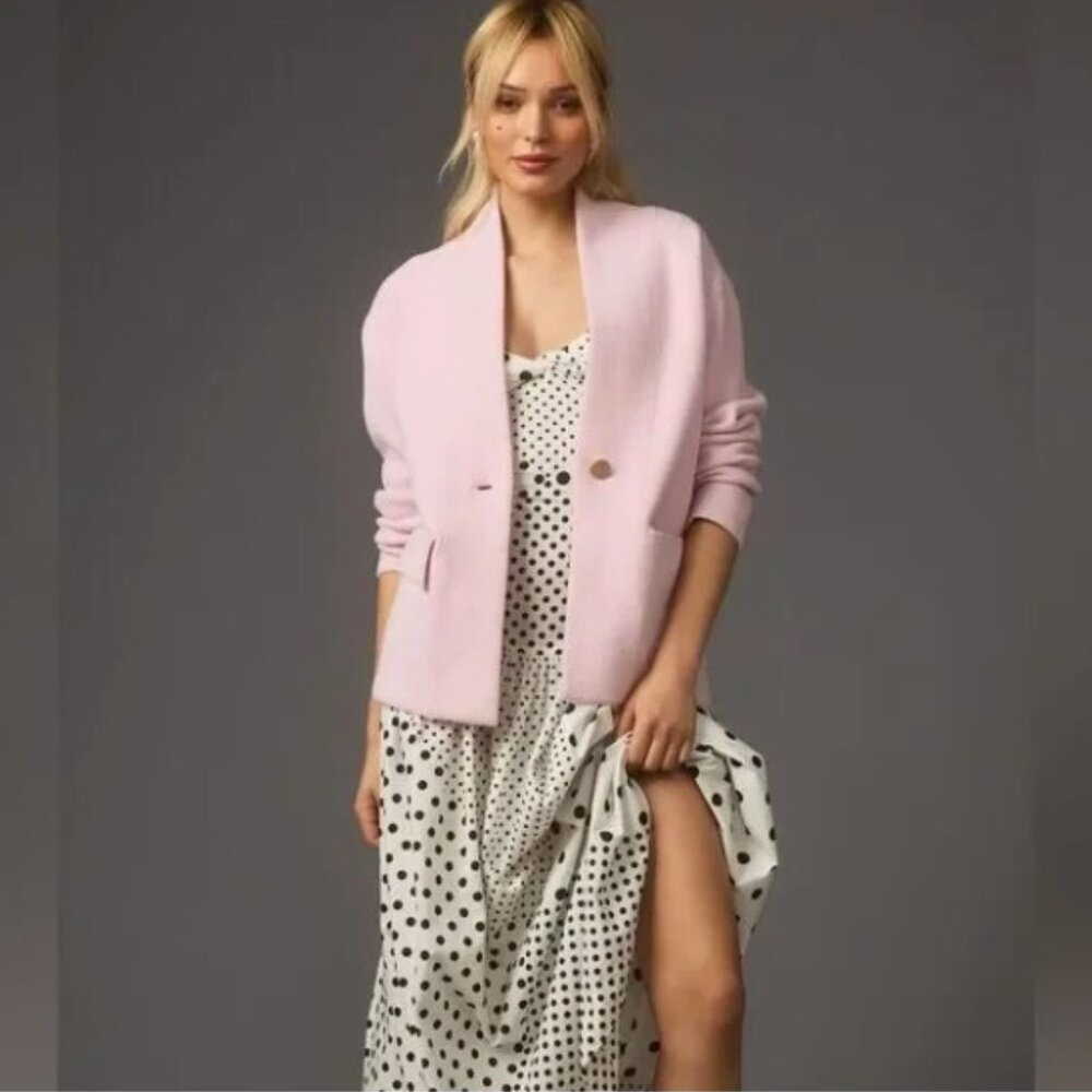 Anthropologie NVLT Knit Relaxed Blazer in Pink